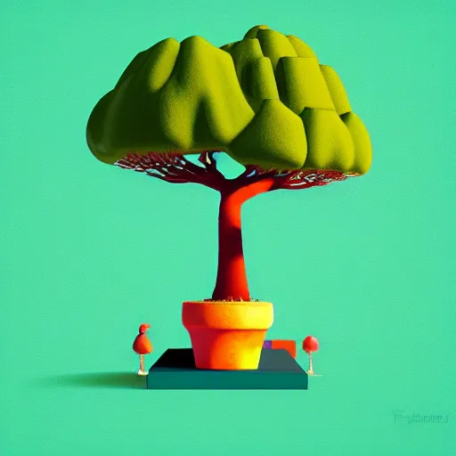 Image similar to bonsai baobab! tree but minimalistic concept art by frank stella gilleard james whalen tom, colorful, soft light, trending on artstation, minimalism
