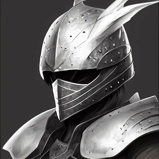 Prompt: a concept of knights armor eminating a little bit of white light, concept art, 8k hd artwork, featured on artstation