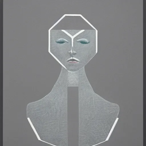 Prompt: A geometric portrait of a female