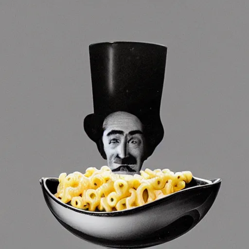 Prompt: a bowl of macaroni and cheese in the style of salvador dali