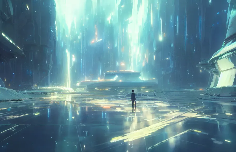 Image similar to makoto shinkai concept art of the hyperspace dimension, key visual, ambient lighting, highly detailed, digital painting, artstation, concept art, sharp focus, by makoto shinkai and akihiko yoshida and hidari and wlop and greg rutkowski