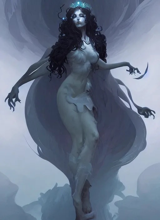 Image similar to a cute shadow elemental, with fingers, fantasy, intricate, elegant, highly detailed, digital painting, artstation, concept art, wallpaper, smooth, sharp focus, illustration, art by artgerm and greg rutkowski and alphonse mucha