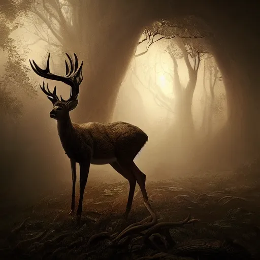 deer creepy, nightmare, dream - like heavy atmosphere, | Stable ...