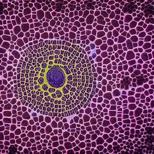 Image similar to architecture that is made of living cells seen through a microscope, rick joy