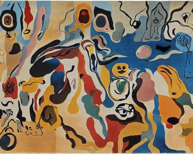 Image similar to invasion of the rugs, painted by salvador dali