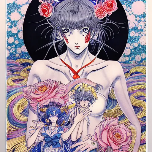 Prompt: prompt: Portrait painted in Sailor Moon style drawn by Vania Zouravliov and Takato Yamamoto, inspired by Fables, intricate acrylic gouache painting, high detail, sharp high detail, manga and anime 2000