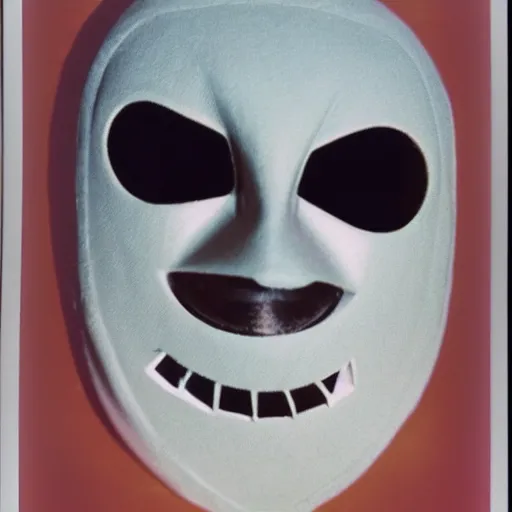 Prompt: 1 9 8 0 s polaroid of a creepy halloween mask