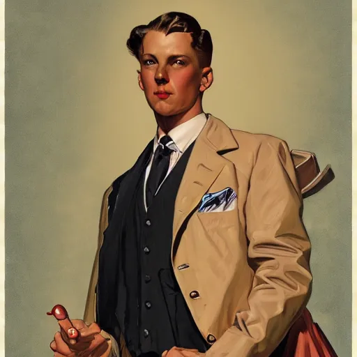 Image similar to art by jc leyendecker