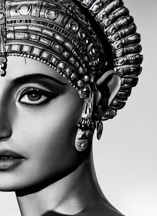 Prompt: closeup portrait of cleopatra, depth of field, zeiss lens, detailed, symmetrical, centered, fashion photoshoot, by Annie Leibovitz and Steve McCurry, David Lazar, Jimmy Nelsson, Breathtaking, 8k resolution, extremely detailed, beautiful, establishing shot, artistic, hyperrealistic, beautiful face, octane render