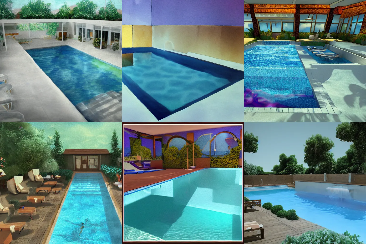 Prompt: dream like rendering of pool by teaaalexis