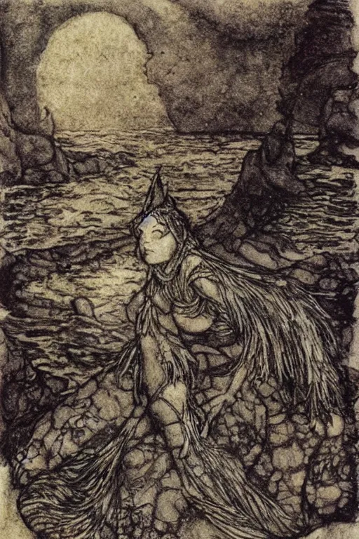 Image similar to selkie by arthur rackham