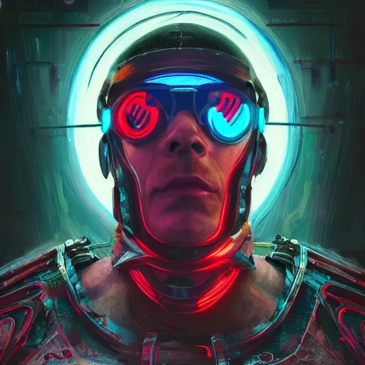 Image similar to Michael C Hall as a neon cyberpunk dream gladiator , professional modeling, looking down on the camera, detailed, centered, digital painting, artstation, concept art, donato giancola, Joseph Christian Leyendecker, WLOP, Boris Vallejo, Breathtaking, 8k resolution, extremely detailed, beautiful, establishing shot, artistic, hyperrealistic, beautiful face, octane render, cinematic lighting, dramatic lighting, masterpiece