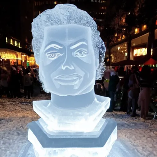 Prompt: ice sculpture of michael jackson