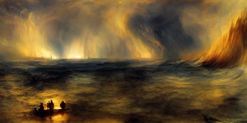 Prompt: Concept Art of cinematography of Terrence Malick film by J.M.W. Turner