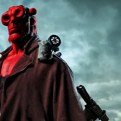 Image similar to Hellboy in The Walking Dead 4K quality