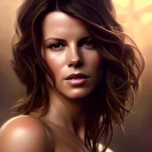 Prompt: beautiful digital painting of young kate beckinsale background with high detail, 8 k, stunning detail, photo by artgerm, greg rutkowski and alphonse mucha, unreal engine 5, 4 k uhd