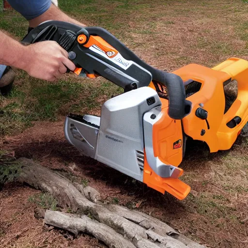 Image similar to Advertising photo of Baby's First Chainsaw.