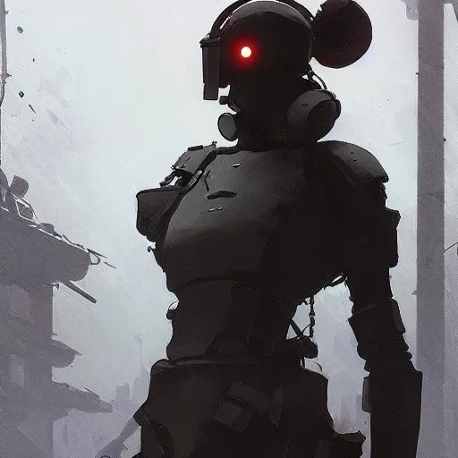 Prompt: NOD infantry troops in C&C Kane's Wrath, Ilya Kuvshinov, by Greg Tocchini, nier:automata, set in half-life 2, beautiful with eerie vibes, very inspirational, very stylish, with gradients, surrealistic, postapocalyptic vibes, depth of filed, mist, rich cinematic atmosphere, perfect digital art, mystical journey in strange world, bastion game, arthouse