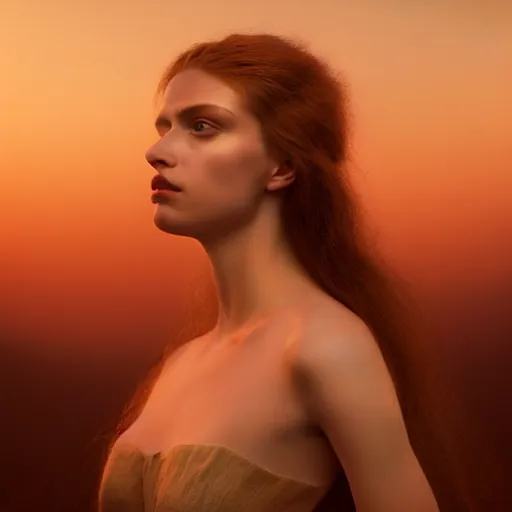 Image similar to photographic portrait of a stunningly beautiful queen of the underworld renaissance female in soft dreamy light at sunset, contemporary fashion shoot, by edward robert hughes, annie leibovitz and steve mccurry, david lazar, jimmy nelsson, breathtaking, 8 k resolution, extremely detailed, beautiful, establishing shot, artistic, hyperrealistic, beautiful face, octane render