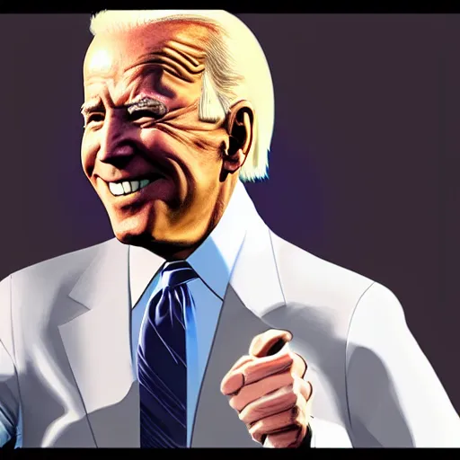 Prompt: Joe Biden wearing a pantsuit by Beeple