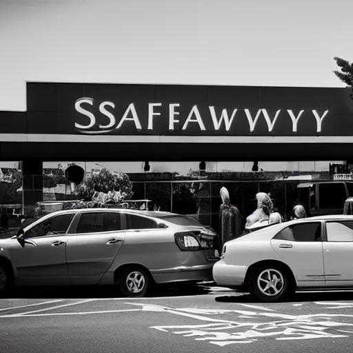 Image similar to Funeral at a safeway, dramatic photo