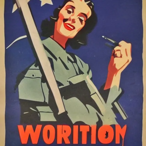 Image similar to inspirational WW2 propaganda poster