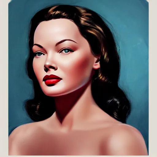 Image similar to young beautiful Gene Tierney color studio publicity photo , tight face shot portrait, highly detailed, digital painting, artstation, concept art, sharp focus, illustration, art , by norman rockwell