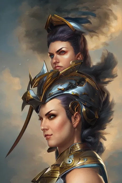 Image similar to amazon valkyrie athena, d & d, fantasy, portrait, highly detailed, headshot, digital painting, trending on artstation, concept art, sharp focus, illustration, art by artgerm and greg rutkowski and magali villeneuve