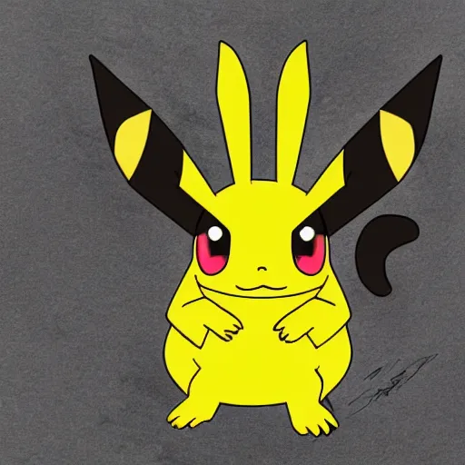 Prompt: picachu in Umbreon evolution