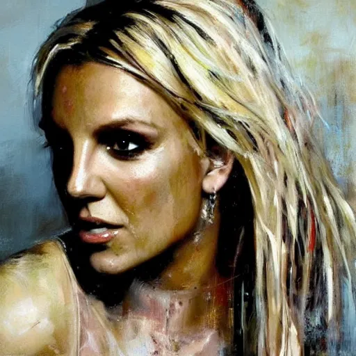 Image similar to britney spears, jeremy mann painting