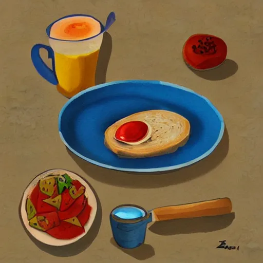 Prompt: illustration breakfast by Ana Zaja Petrak