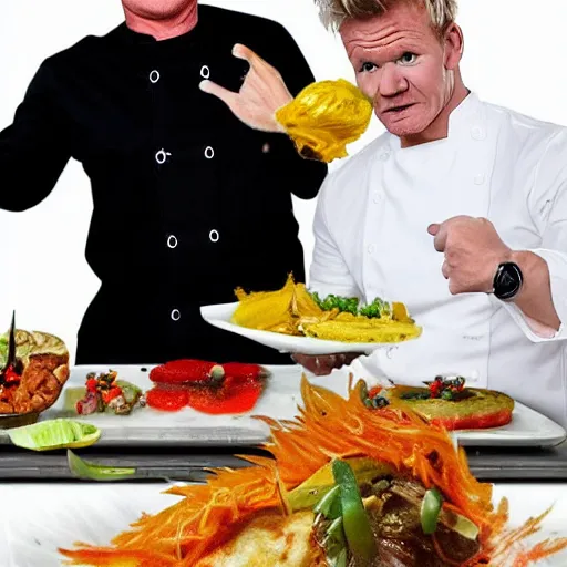 Image similar to Gordon Ramsay as Naruto