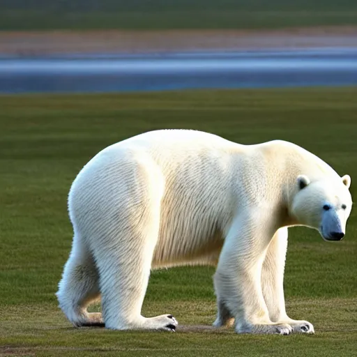 Prompt: a polar bear at the stanely cup