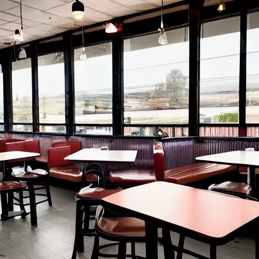 Image similar to wafflehouse interior table perspective