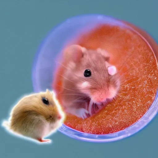 Image similar to a microscopy image of a hamster as a blood cell