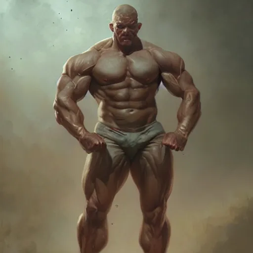 Image similar to very muscular man, mutant, translucent skin, full body, painted by stanley lau, painted by greg rutkowski, painted by stanley, artgerm, masterpiece, digital art, trending on arts