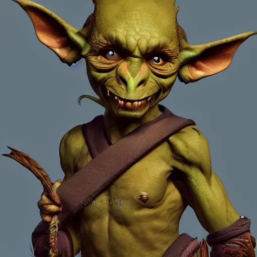 Prompt: A goblin from D&D, 4k, digital art, trending on artstation, trending on cgsociety, renaissance