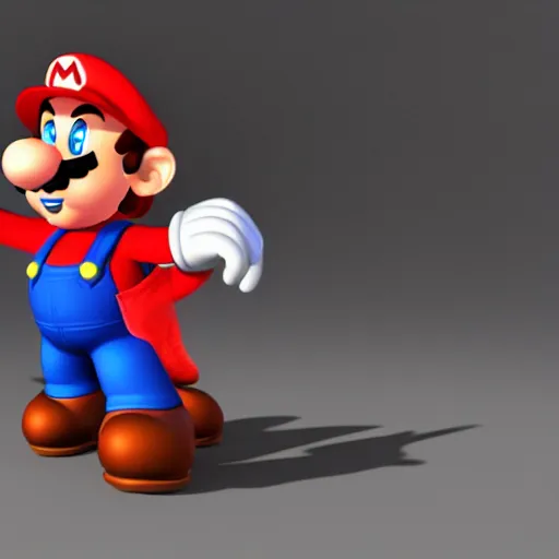 Image similar to super mario with cat face , 3d render , unreal engine