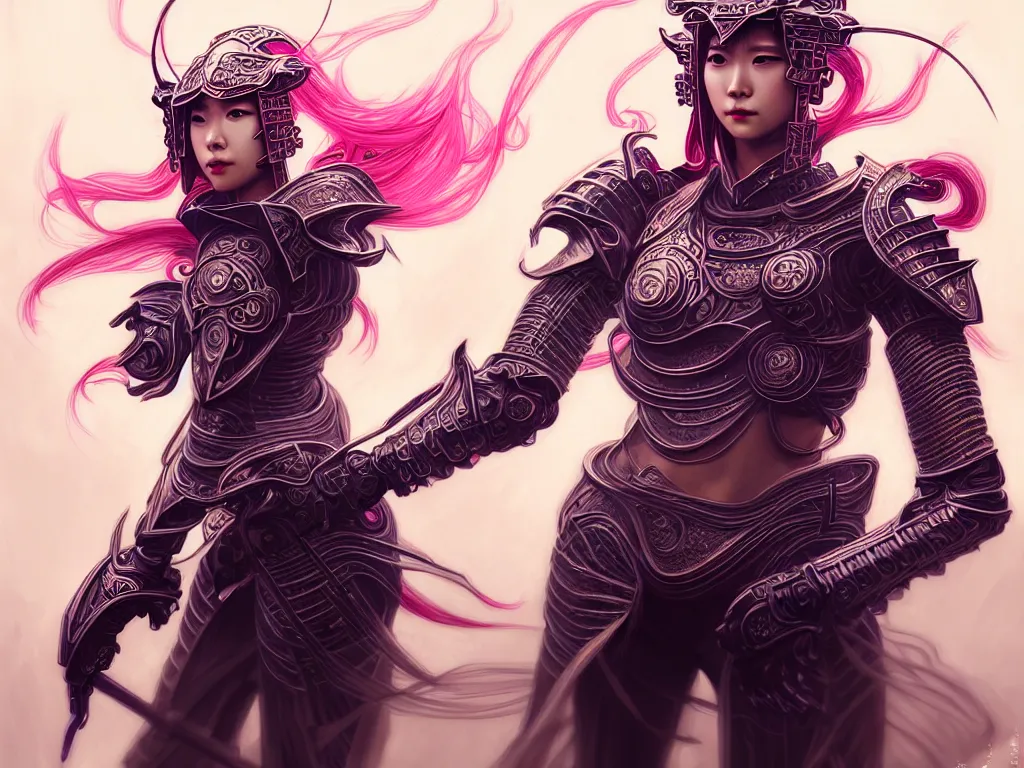 Prompt: portrait hero action pose of futuristic female knights of zodiac, abstract chinese dragon concept art, d & d, at future neon tokyo light temple, ssci - fi and fantasy, intricate and very beautiful and elegant, highly detailed, digital painting, artstation, sharp focus, illustration, art by tan zi and ayanamikodon and alphonse mucha and wlop