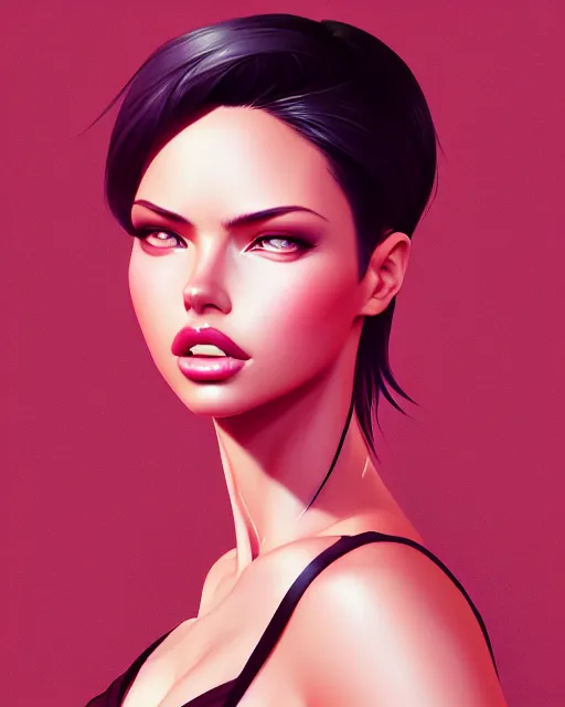 Image similar to portrait of a beautiful adriana lima, art by lois van baarle and ross tran and sam yang and ilya kuvshinov and guweiz, digital art, high detail, sharp focus, unreal engine 5, trending on artstation, deviantart, pinterest, victorias secret, 4 k uhd image