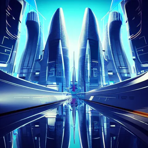 Prompt: zen futuristic city