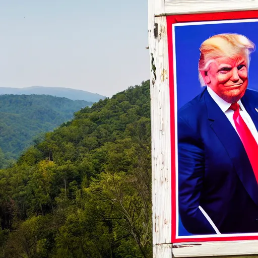 Image similar to Donald Trump as a family portrait in Old Appalachia