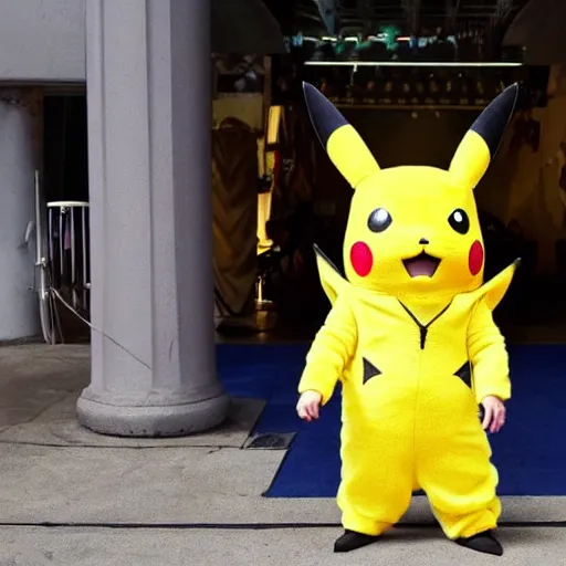 Image similar to Chris Hemsworth in a Pikachu suit