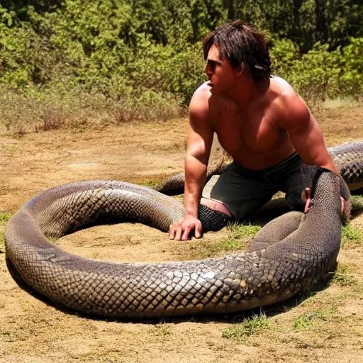 Image similar to big snake, anaconda movie, anaconda, amber eyes, far shot