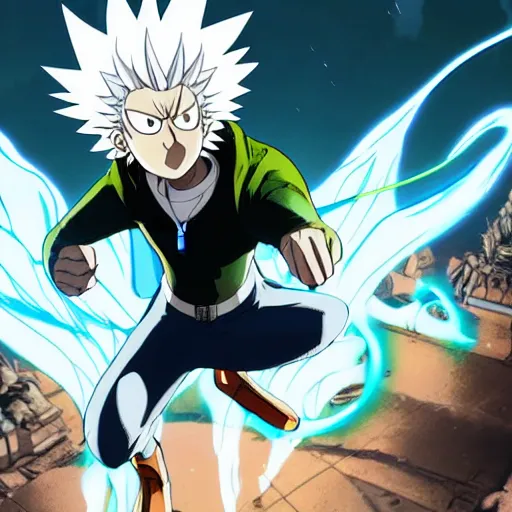 Image similar to Rick Sanchez in one punch man 4K detailed Digital art