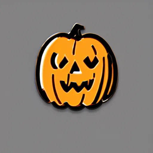 Prompt: a retro minimalistic cute pumpkin emoji enamel pin, hd, concept art