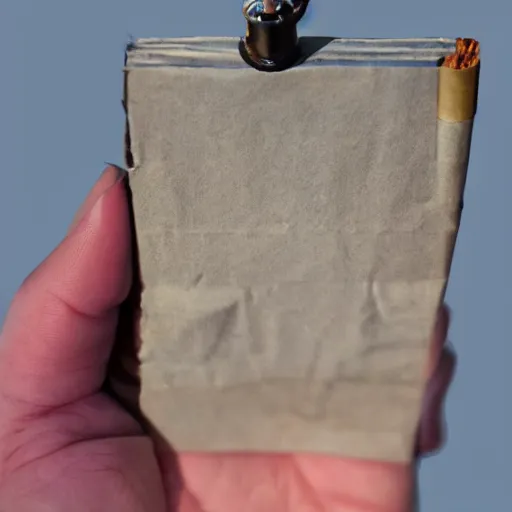 Image similar to cigarette in hand, hyper realistic