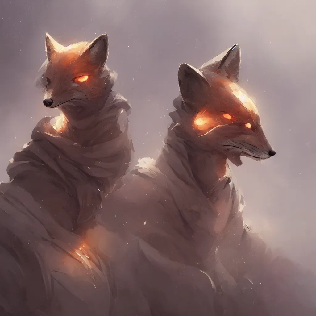 Image similar to an anthropomorphic fox wearing a hoodie and anonymous mask, concept art, digital painting, highly detailed, style by jordan grimmer and greg rutkowski, illustration