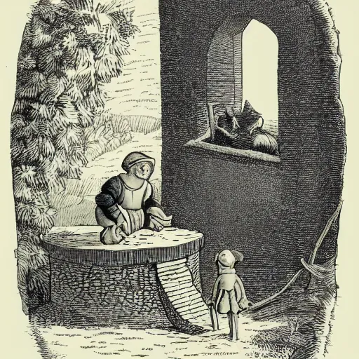 Image similar to illustration of the Aesop fable, The Wolf and the Well