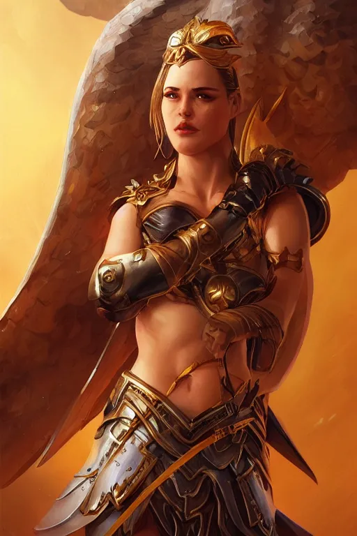 Image similar to amazon valkyrie athena, d & d, fantasy, portrait, highly detailed, headshot, digital painting, trending on artstation, concept art, sharp focus, illustration, art by artgerm and greg rutkowski and magali villeneuve